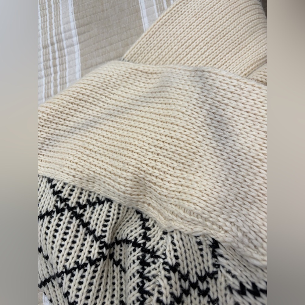 LINE&DOT Elise Knit Cardigan in Natural & Black women’s size small with pockets - Picture 8 of 9